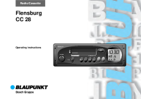 Blaupunkt Flensburg-CC-28 - Owners Manual
